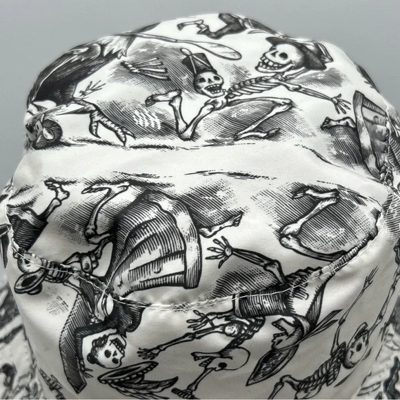 Espolon Tequila Reversible Black Bucket Hat Skeletons Graphic All Over Print - Picture 8 of 15